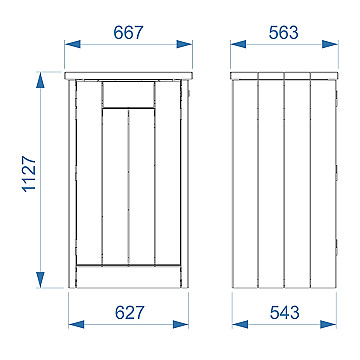 Dimensionen Abfallbehälter ALPINA 200